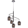 Polished Chrome Chandelier with Smoke Colour Glass Photo
