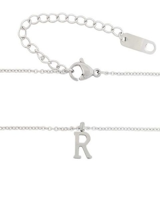 Photo of Miss Jewels- Stainless Steel Letter 'R' pendant and necklace