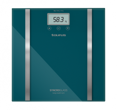 Photo of Taurus Bathroom Scale Battery Operated Glass Teal 180kg 3V "Syncro Glass"