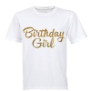 Birthday Girl - Glitter Gold - Kids - T-Shirt - White Photo