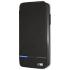 BMW - Carbon PU & PC/TPU Tricolor Stripe Booktype Case for iPhone XS MAX Photo