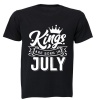 Kings are Born in July - T-Shirt - Black Photo