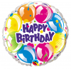 Qualatex 9" "Happy Brithday" round Foil Balloon Photo
