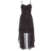Quiz Ladies Black Sequin Dip Hem Dress - Black Photo