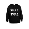 Eat - Train - Work.. - Hoodie - Black Photo
