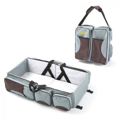 Photo of Multi-function Mummy Bag Baby Dolls Deluxe Portable Cot Bed Folding - Gray