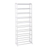 10 Tier Stackable White Frame Shoe Rack Photo