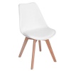Cafe Chair- White with Wooden Legs Photo