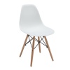 White Cafe Chair with Wooden Legs Photo