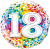 18" Foil Age 18 Rainbow Confetti 1CTP Photo