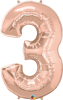 34" Foil Number Three Rose Gold 1CTP Photo