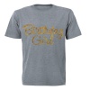 Birthday Girl - Glitter Gold - Kids - T-Shirt - Grey Photo