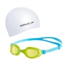 Speedo Goggles Junior Futura Plus Blue/Green & Cap White Photo