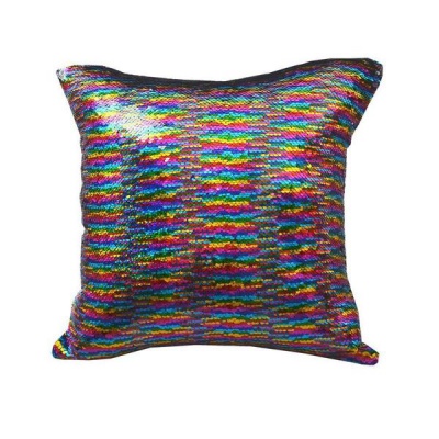 Photo of Mermaid Colour Changing Sequin Pillow Cushion - Rainbow and Silver