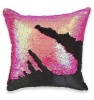 Mermaid Colour Changing Sequin Pillow Cushion - Mermaid Pink & Matte Black Photo
