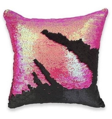 Photo of Mermaid Colour Changing Sequin Pillow Cushion - Mermaid Pink & Matte Black