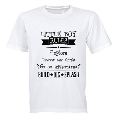 Photo of Little Boy Rules! - Kids T-Shirt - White