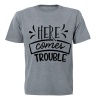 Here Comes Trouble! - Kids T-Shirt - Grey Photo
