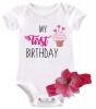 BTSN -My First Birthday Cupcake baby grow & headband Photo