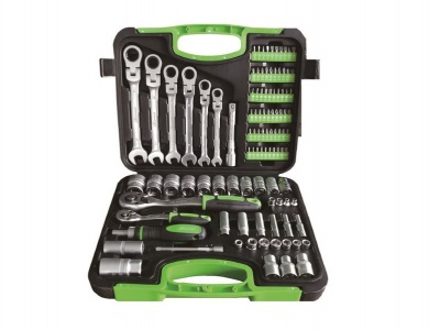 Photo of La fermete Greenline Socket Spanner Wrench Set in a Tool Box - 104 Pieces