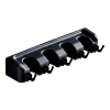 Wall Mount Broom Holder with 4 Positions & 5 Hooks - Black Photo