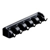 Wall Mount Broom Holder with 5 Positions & 6 Hooks - Black Photo