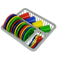 Greenbean Multi Coloured Dinner Set in Drainer Rack 28 Pieces