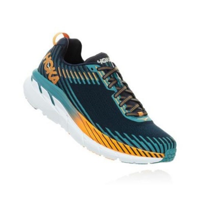 Photo of Hoka One One Men's Clifton 5 WIDE Road Running Shoes - Black Blue