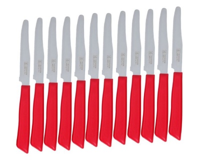 Photo of 12 Piece Italian Table Knives - Red