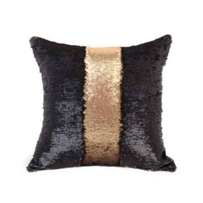 Photo of Mermaid Colour Changing Sequin Pillow Cushion - Matte Gold & Black