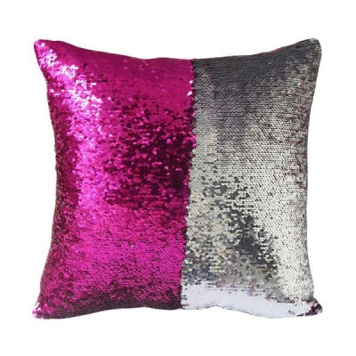 Photo of Mermaid Colour Changing Sequin Pillow Cushion - Hot Pink & Silver