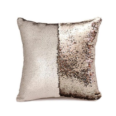 Photo of Mermaid Colour Changing Sequin Pillow Cushion - Matte Ivory & Beige