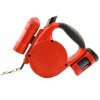3" 1 Retractable LED Light Dog Leash with Bag Dispenser-Red Photo