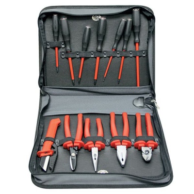 Photo of ACDC/Intercable Fully Equipped 14 Piece Tool Kit - Imitation Leather Case