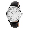 Mens Genuine Leather Quartz Waterproof Watch - White & Black Photo