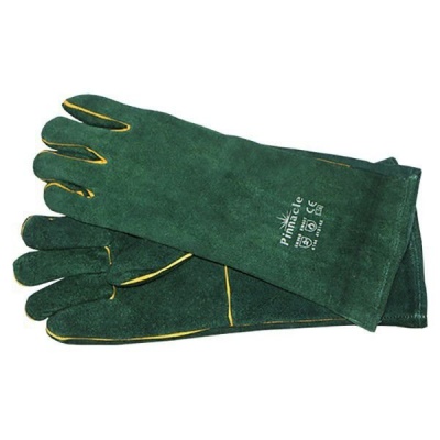 Photo of Pinnacle Welding Pinnacle Green Lined Welding Gloves Elbow Length 8" Premium Grade