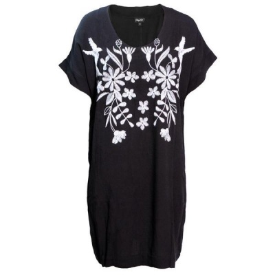 Photo of Marique Yssel Rise Boxy Tunic with Embroidery-Black