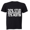 30% Stud - 70% Muffin - Adults - T-Shirt - Black Photo