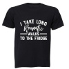 I Take Long Romantic Walks to the Fridge - Adults - T-Shirt - Black Photo