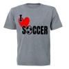 I Love Soccer - Kids T-Shirt - Grey Photo