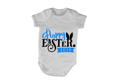 Photo of Happy Easter 2019 - Blue - Baby Grow
