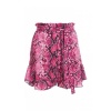 Quiz Ladies Cerise Pink Snake Print Paper Bag Shorts - Pink Photo