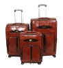 Mooistar Set of 3 PU Leather Travel Suitcases 28'24'24'inch-Brown Photo
