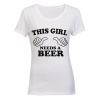 This Girl Needs a Beer - Ladies - T-Shirt - White Photo