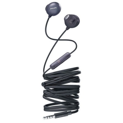 Photo of Philips UpBeat Earbud Wired Headphones with Mic Black/Grey SHE2305BK/00
