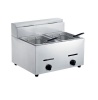 Conic 12L Stainless Steel Dual Basket Gas Fryer with Lid Photo