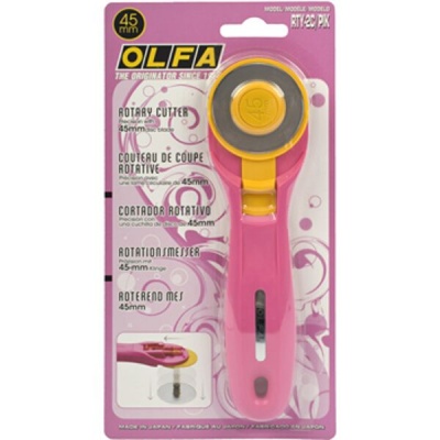 Photo of Olfa Rotary Splash Cutter 45mm Blade R/L Handed Pink
