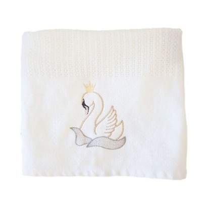 Photo of Graceful Swan Cellular Cotton Baby Blanket