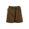 Quiz Ladies Khaki Woven Belted Shorts - Khaki Photo