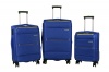 Hazlo 3 Piece Nylon Trolley Luggage Bag Set - Navy Blue & Yellow Photo